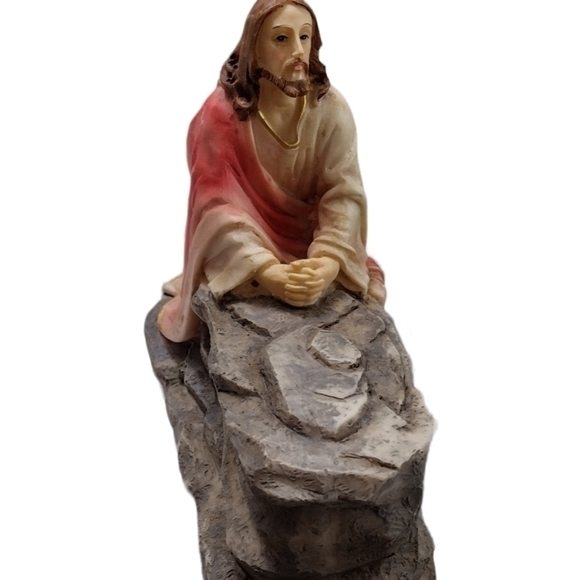 Jesus kneeling and praying in the garden figurine Statue with gold trim‎ - Picture 6 of 11